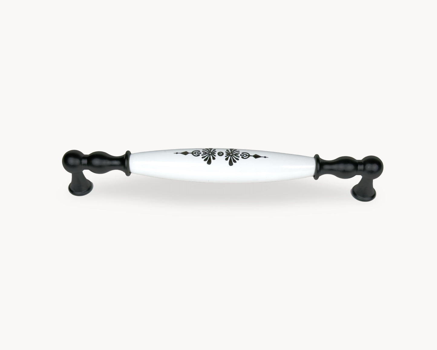 Belmira black porcelain handle 192mm with Midnight Blossom motif front view