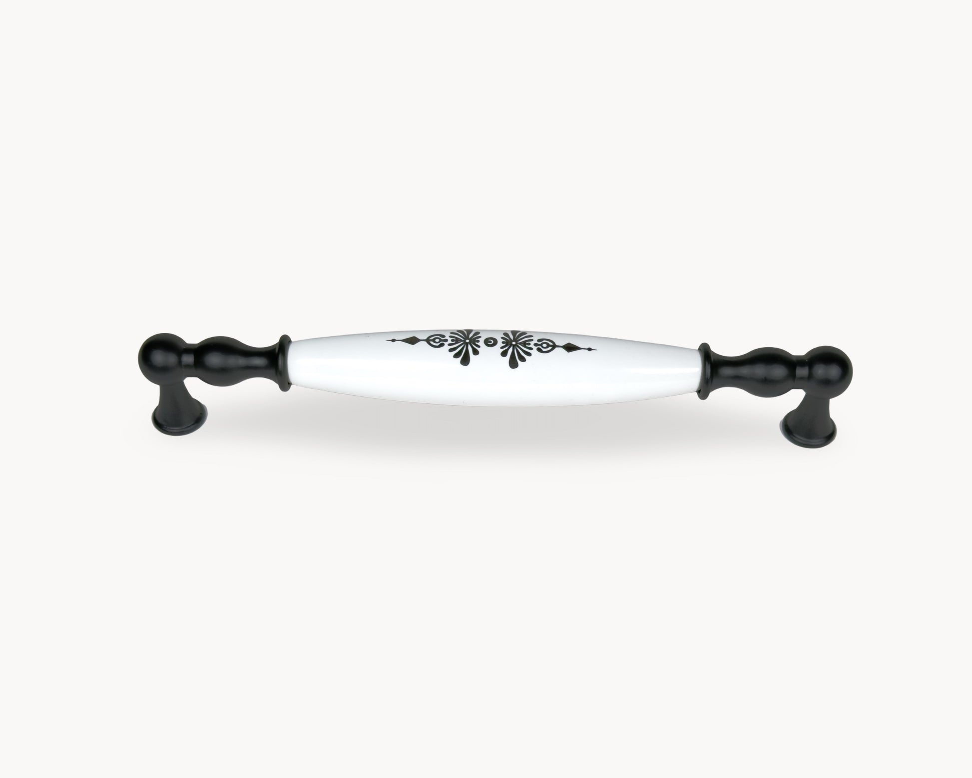 Belmira black porcelain handle 192mm with Midnight Blossom motif front view
