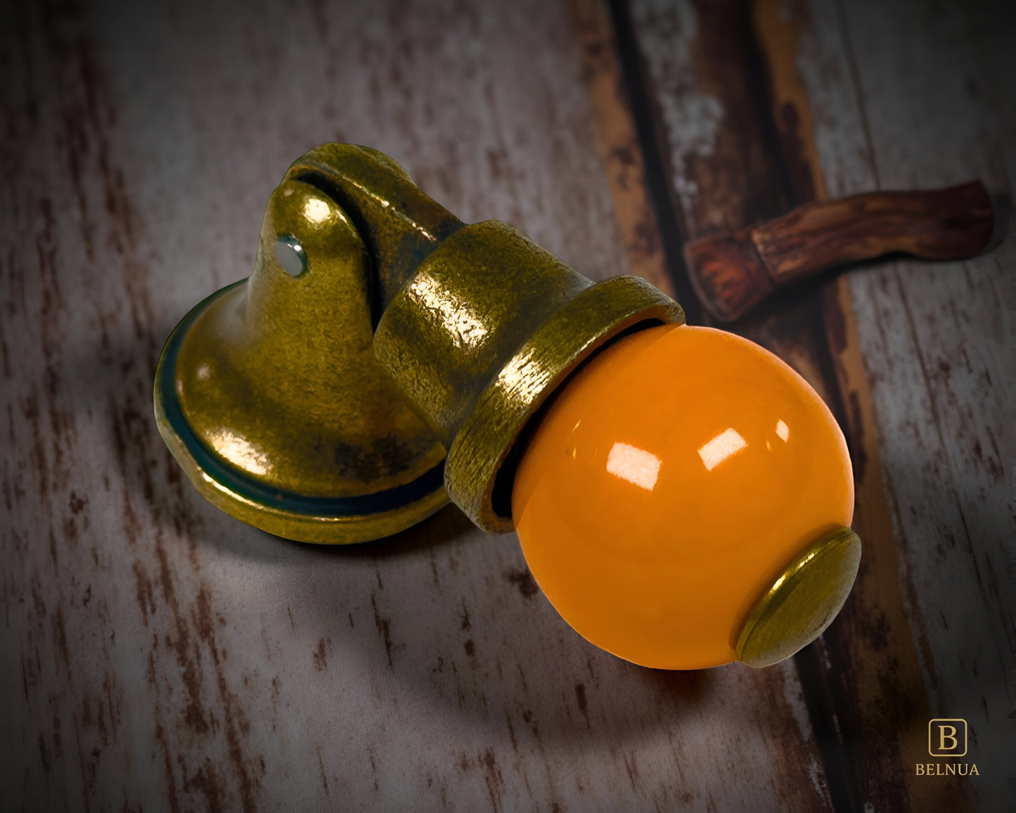 VIRELLA Knob – Antique with Orange Porcelain Insert