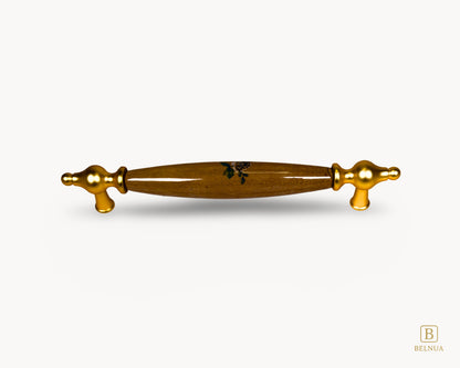 Lumora gold porcelain cabinet handle 160mm centre to centre front view